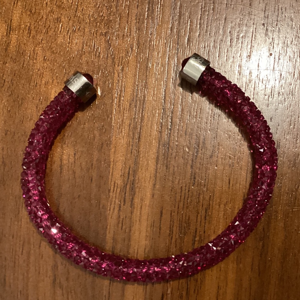 Swarovski Pink Crystal Pavé Tube Cuff Bracelet